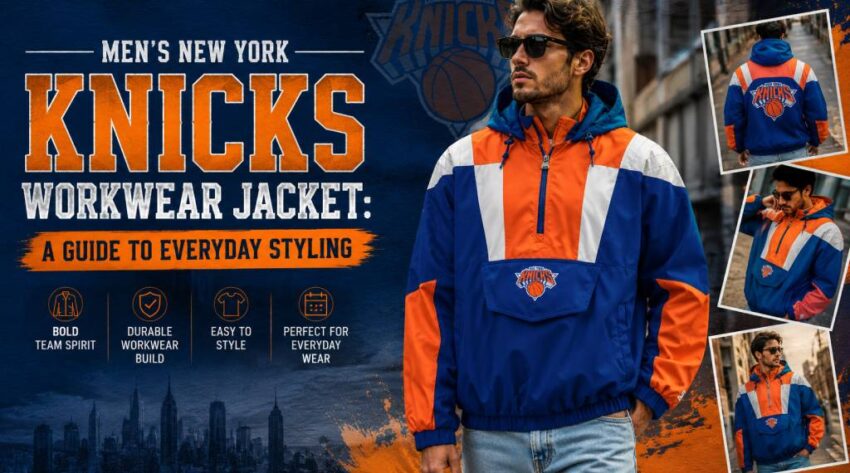 Mens New York Knicks Blue Starter Jacket