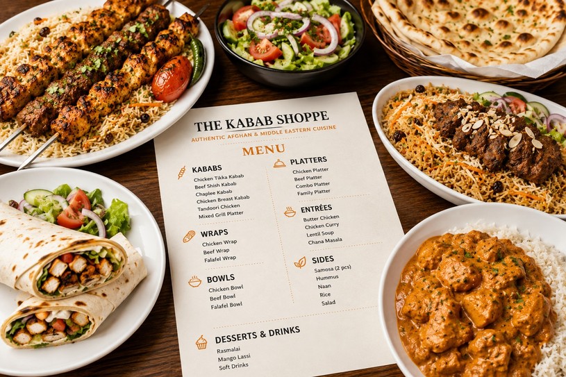 Kabab Shoppe Menu