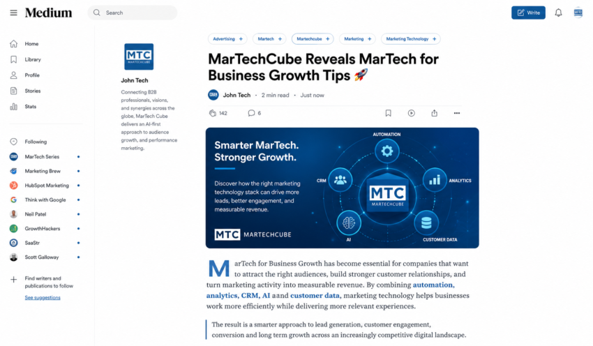 MarTechCube Reveals MarTech for Business Growth Tips