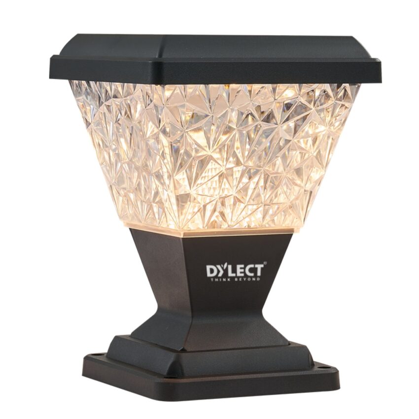 dylect solar pyramid shape pillar light