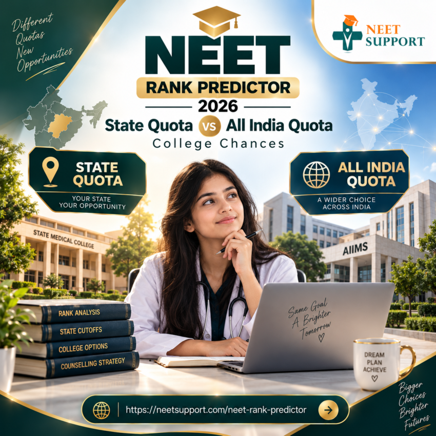 NEET Rank Predictor 2026 State Quota vs All India Quota College Chances