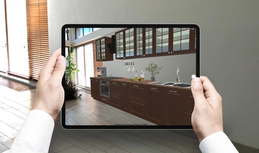 ipad with kitchen in ar in live home 3d%402x
