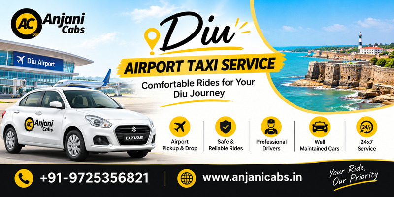Diu Airport Taxi Service Banner