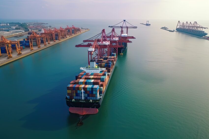 international container cargo ship harborfreight transportation shipping ai generative 1