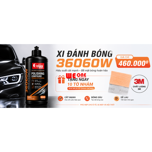 Combo Xi 36060W và  10 tờ nhám lụa 75x100