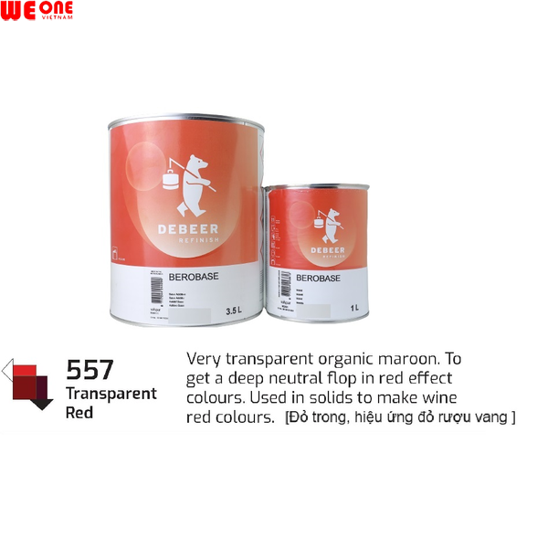 MM557 MÀU ĐỎ TRONG NHẠT