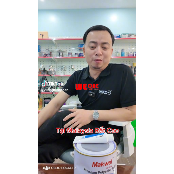 Bột trét 2K makwel cao cấp chính hãng từ nhà máy yakoo