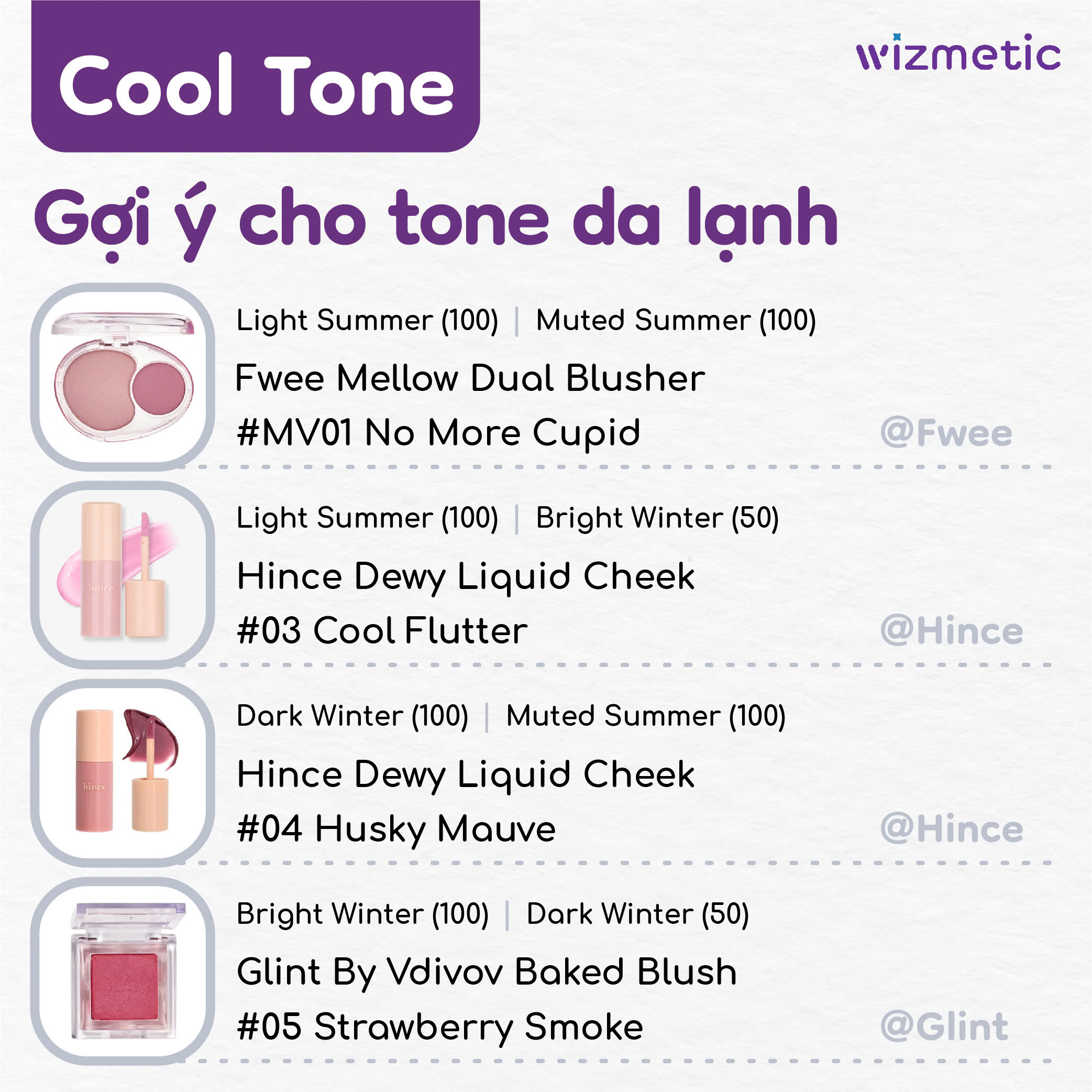 Gợi ý má hồng cho Cool Tone – Tone da lạnh