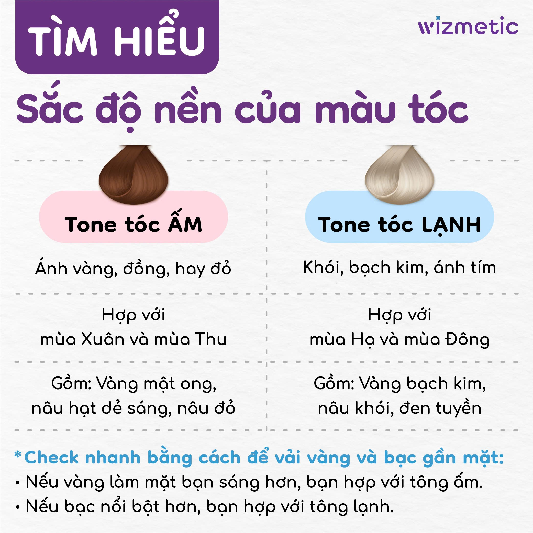 Tìm hiểu sắc độ nền của màu tóc – Xác định tone ấm hay lạnh