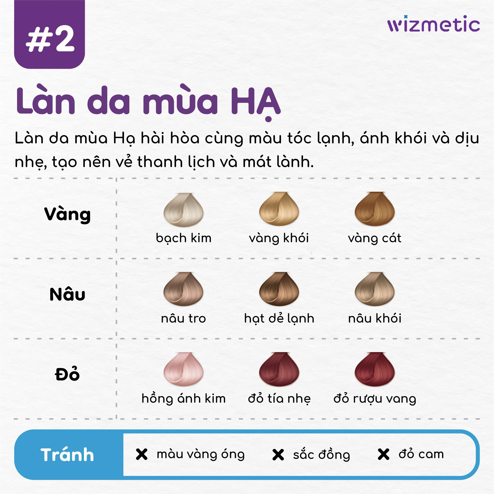 Làn da mùa Hạ – Màu tóc lạnh, ánh khói thanh lịch