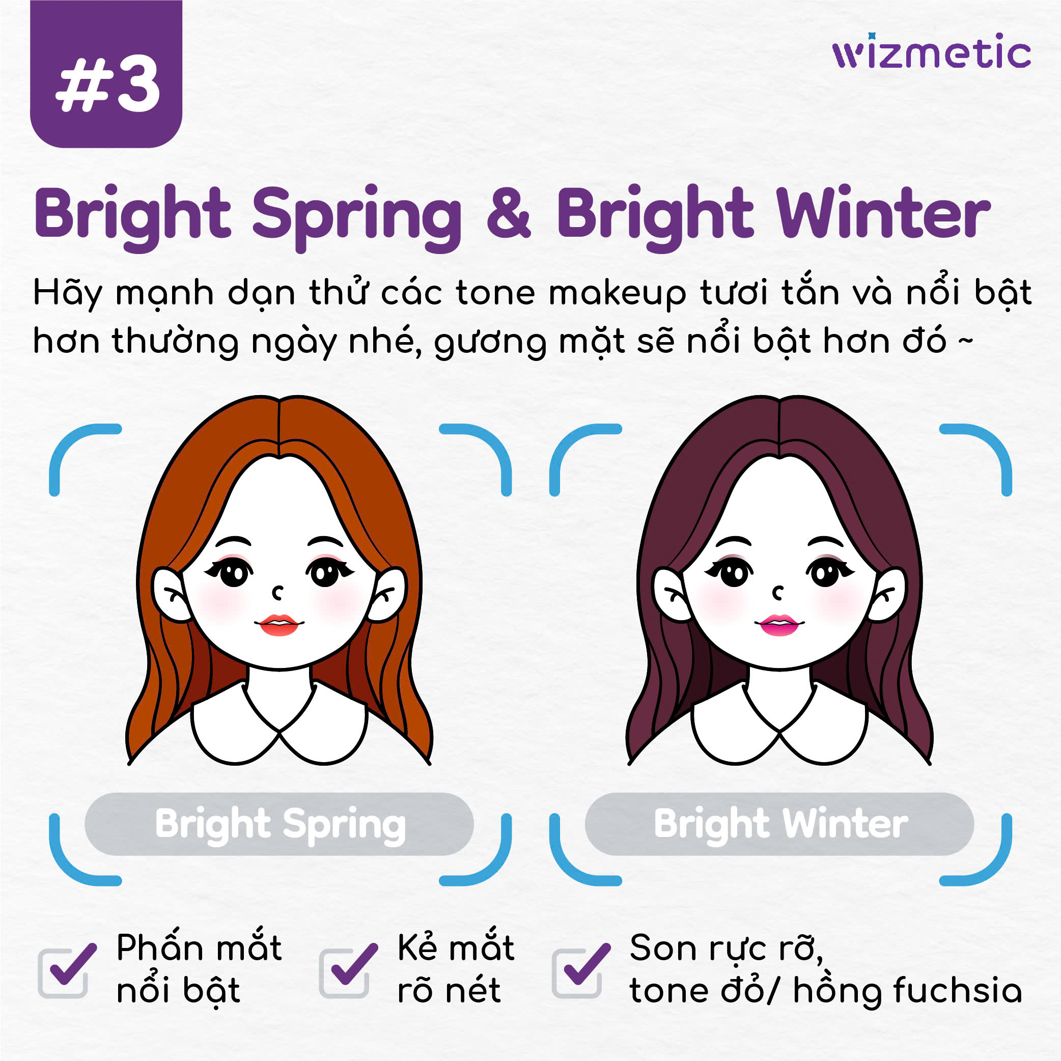 Gợi ý Makeup Chuẩn Tone cho Nhóm Màu Bright Spring & Bright Winter