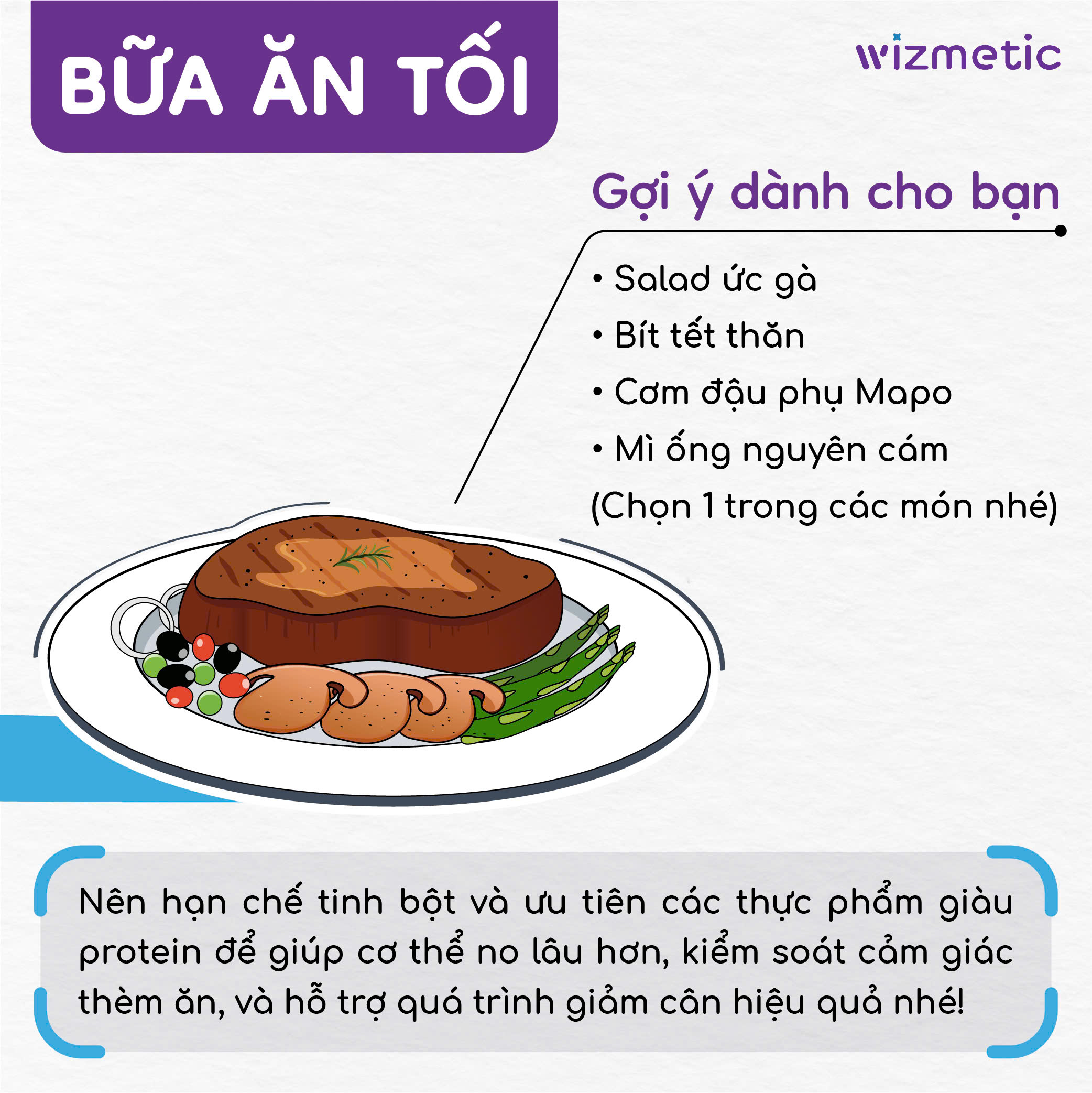 Bữa ăn tối giàu protein hỗ trợ giảm cân bền vững