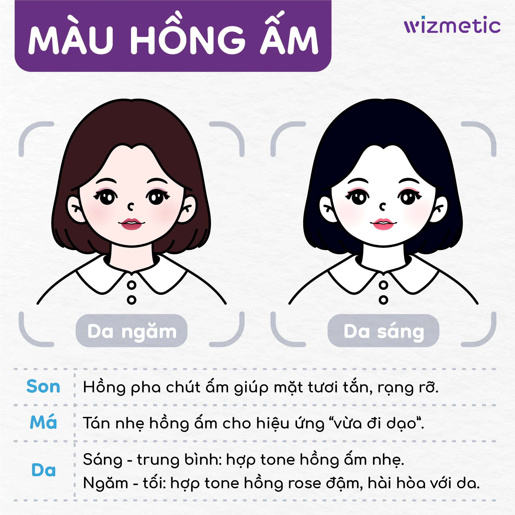 Gam hồng ấm giúp gương mặt tươi tắn và rạng rỡ