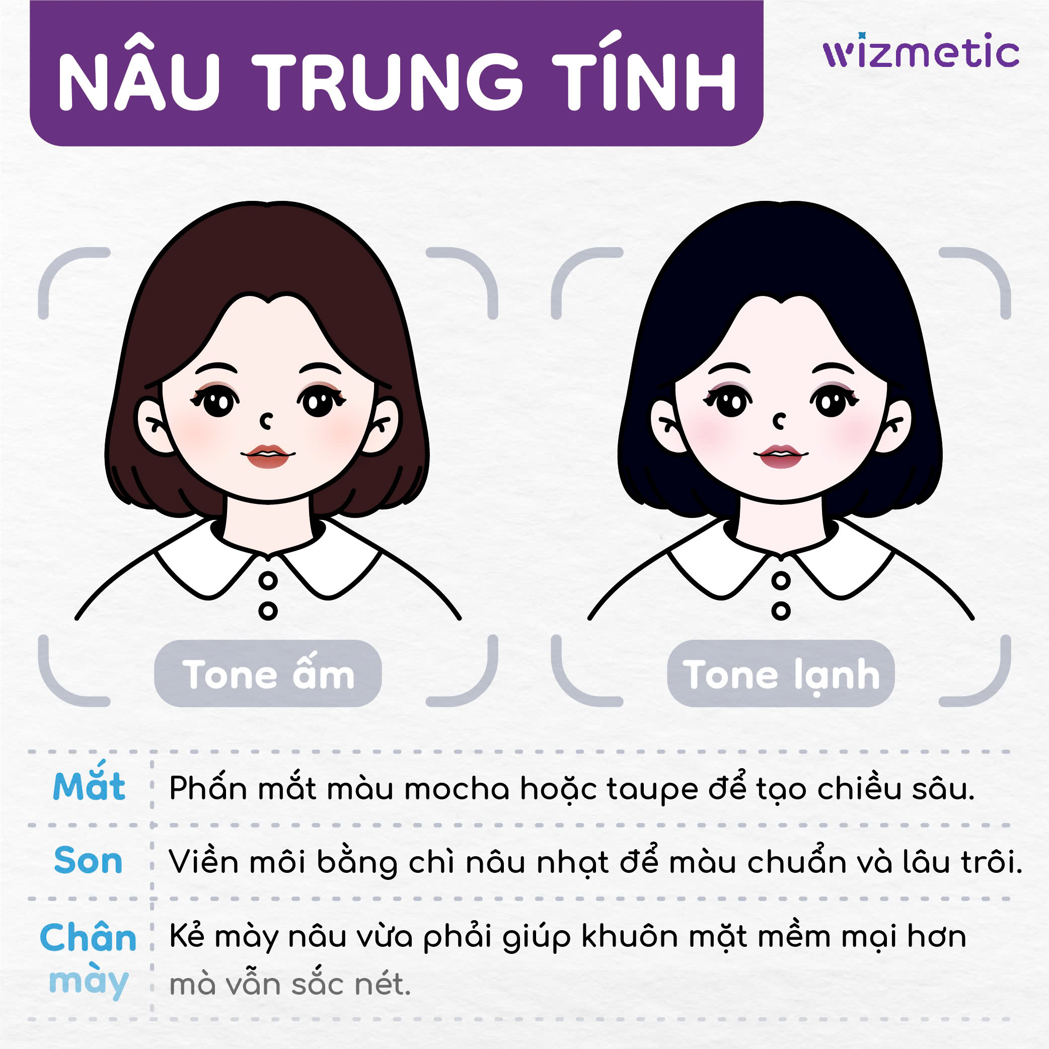Gam makeup nâu trung tính cho vẻ đẹp thanh lịch và hiện đại