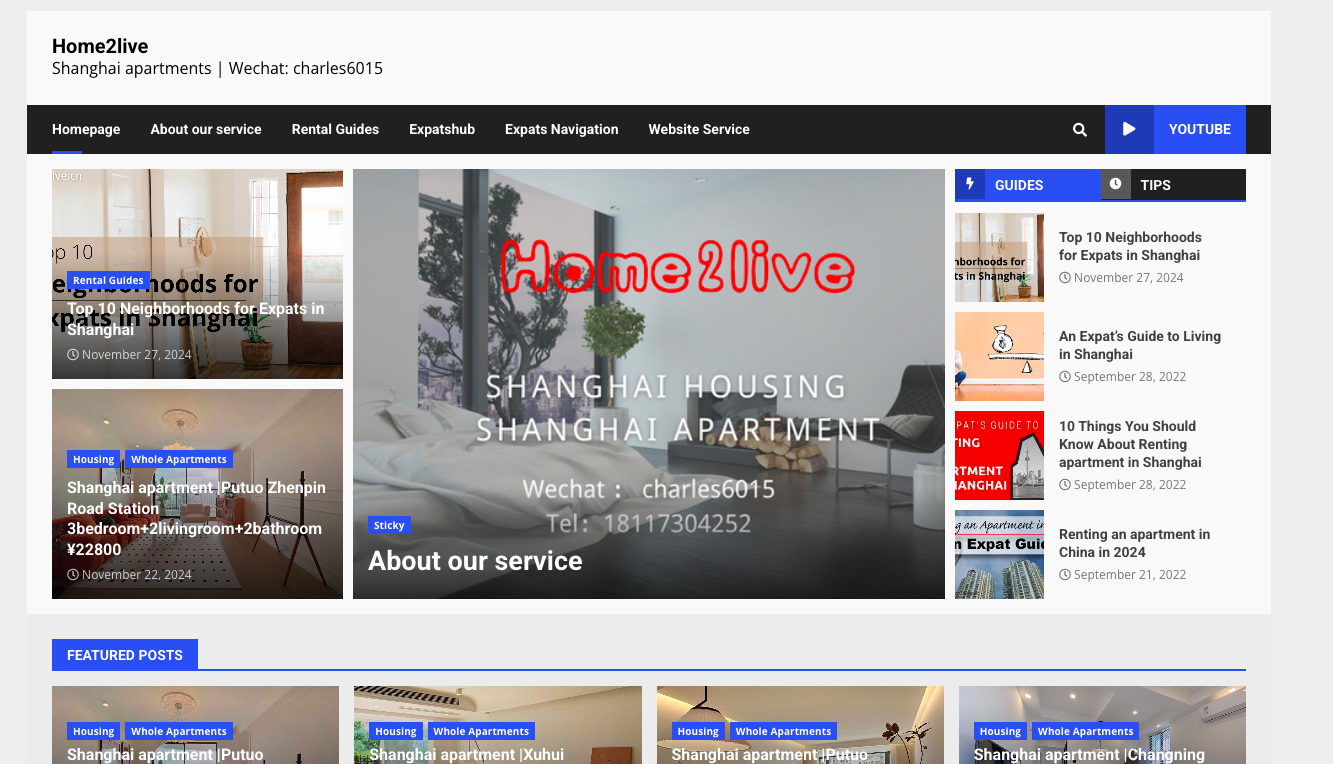 Full English version local apartments information website -Website Development Service