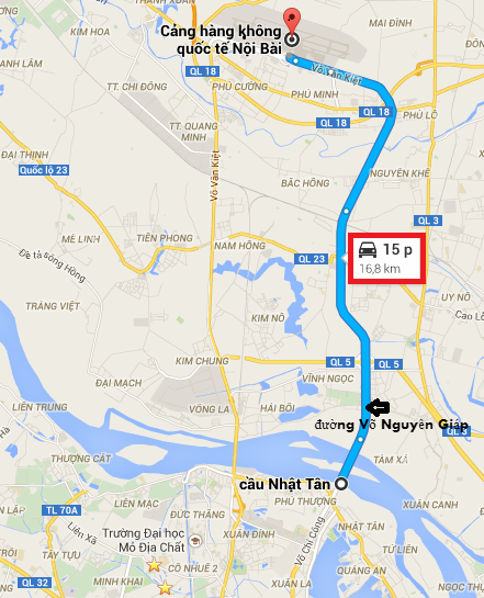 đường đi sân bay nội bài 2