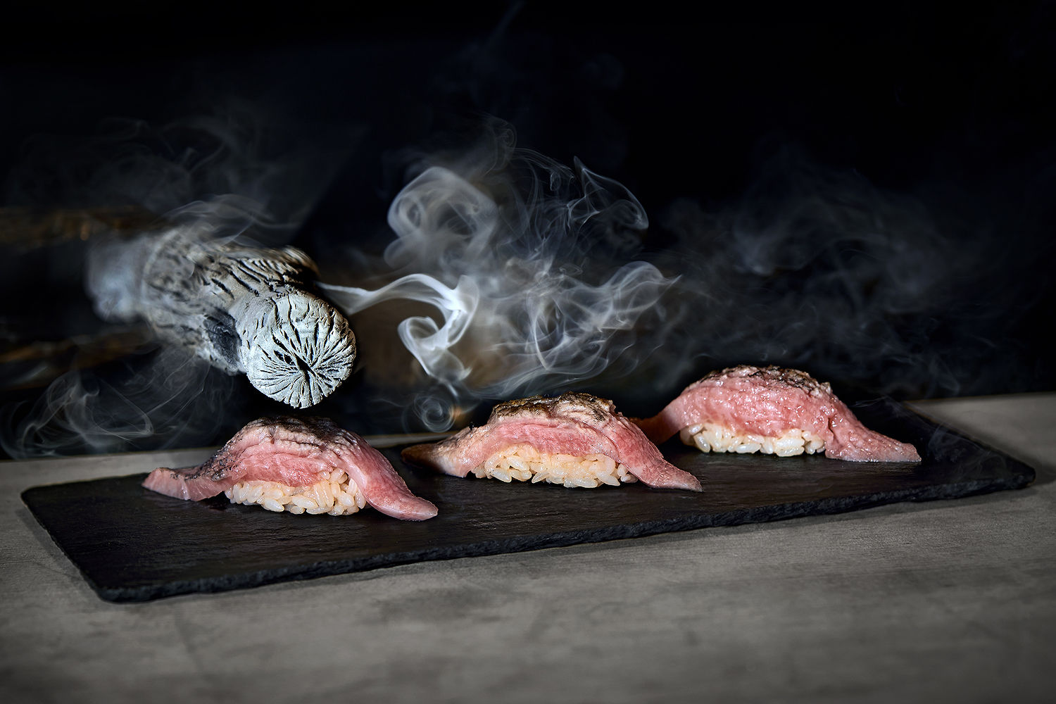 White Charcoal Aburi Toro Sushi - THE EDGE SINGAPORE