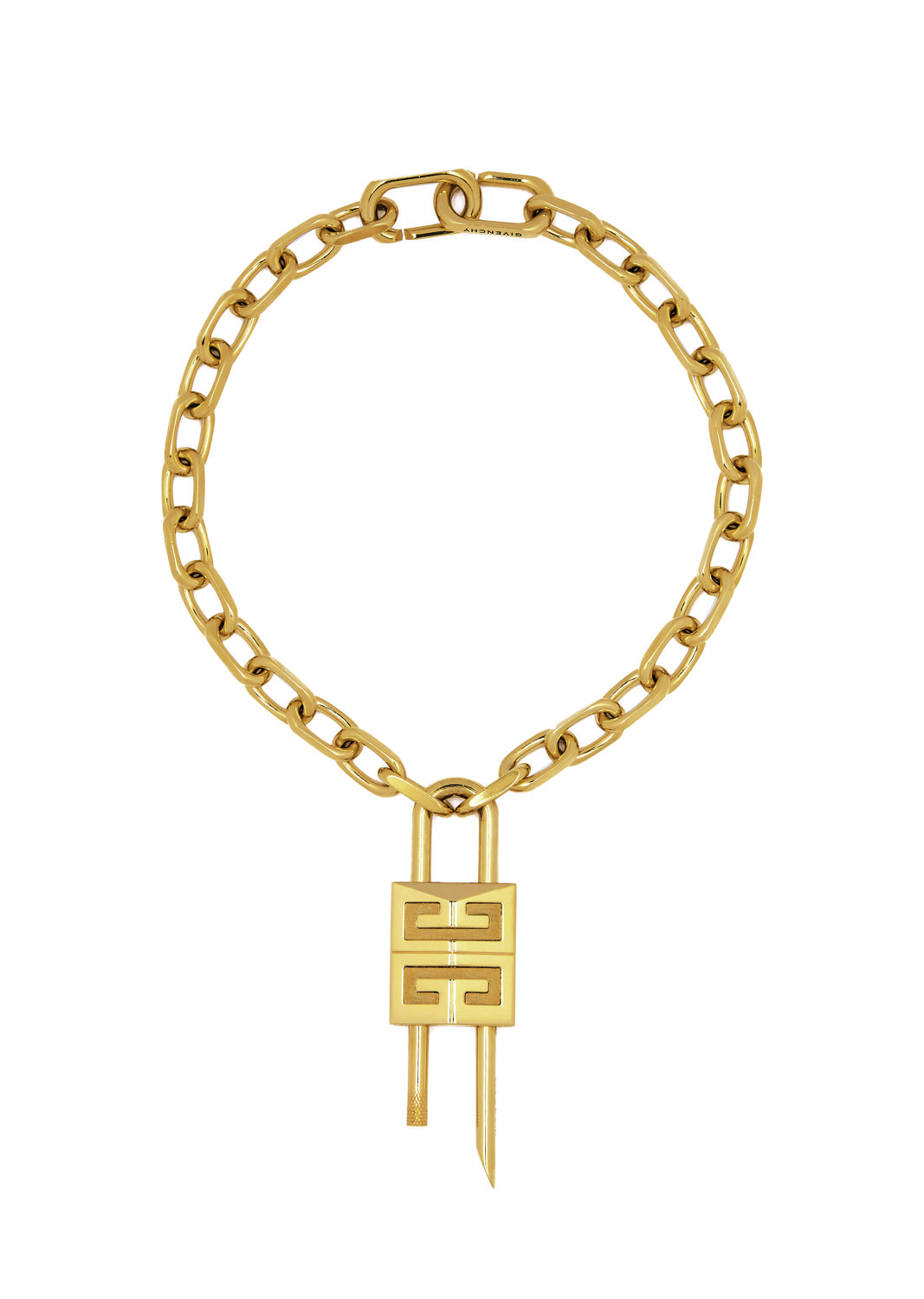 4G Lock necklace in gold metal finish - THE EDGE SINGAPORE