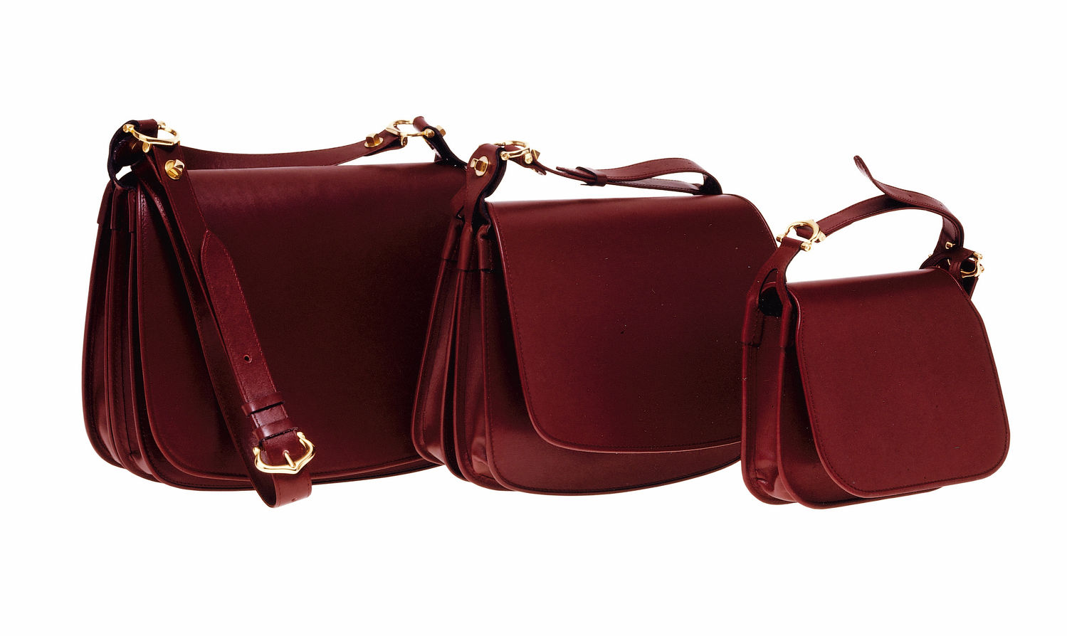 The Cartier Carnassière bag in Bordeaux-red leather