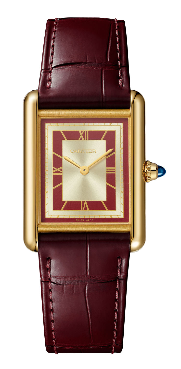 cartier watch tank must brown