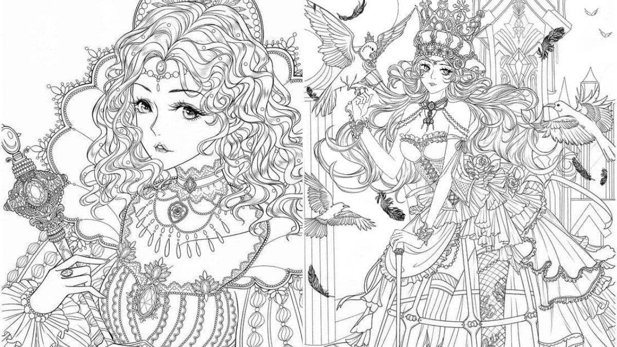 tranh-to-mau-cong-chua-14 tranh tô màu công chúa anime đẹp nhất