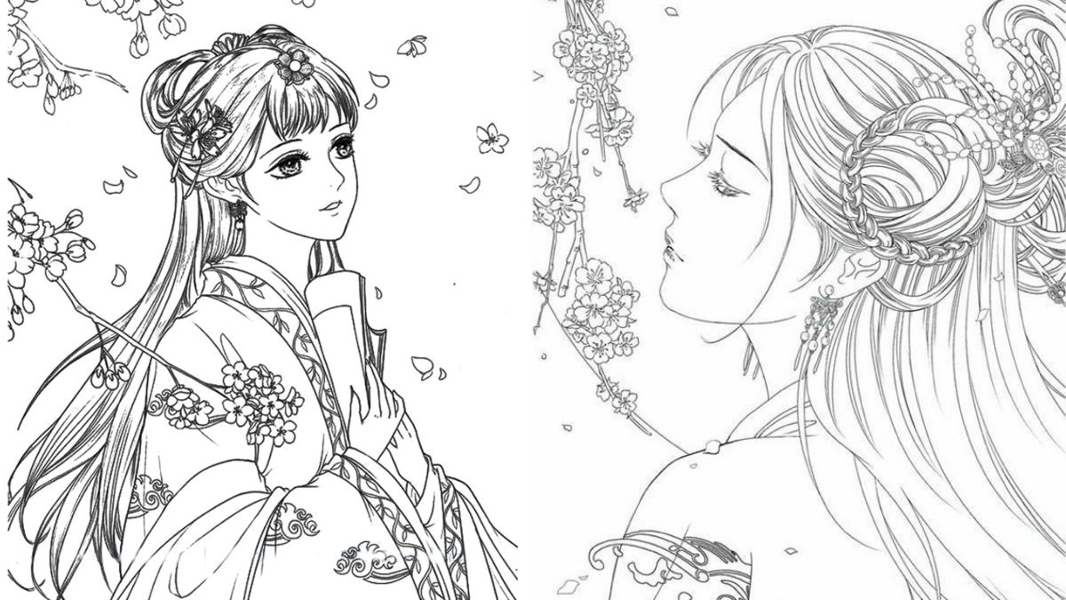 tranh-to-mau-cong-chua-15 Bộ tranh tô màu công chúa anime đẹp thuần khiết