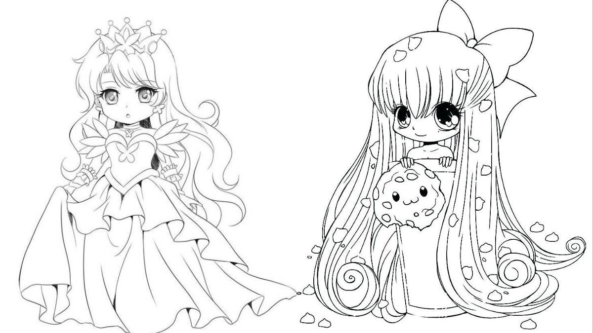 tranh-to-mau-cong-chua-49 Hình ảnh tranh tô màu công chúa chibi ngộ nghĩnh