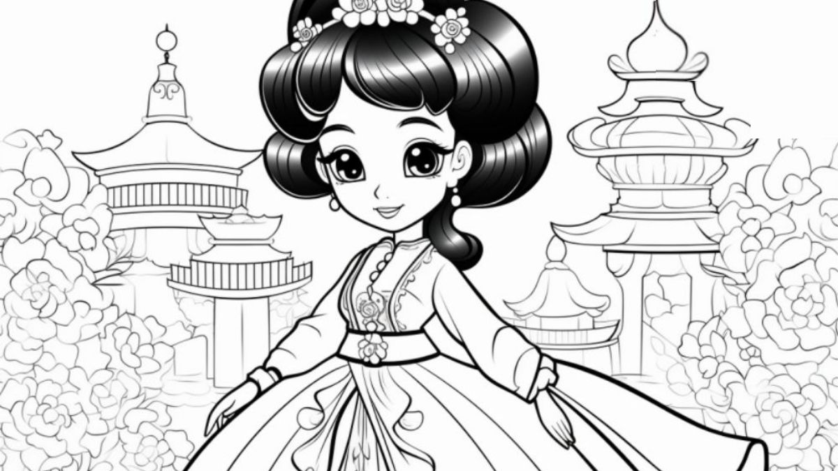 tranh-to-mau-cong-chua-64 Tranh tô màu công chúa Hàn Quốc đẹp nhất