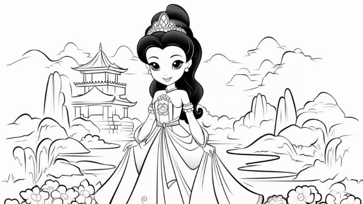 tranh-to-mau-cong-chua-67 bức Tranh tô màu công chúa Hàn Quốc