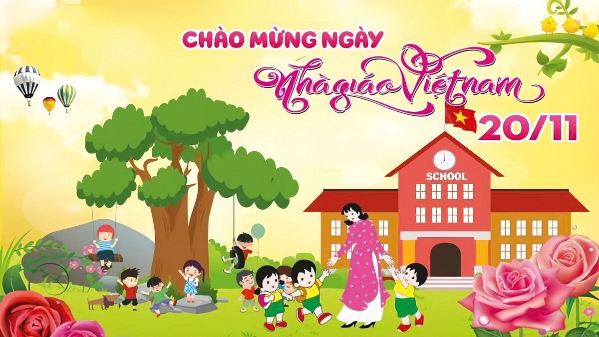 mẫu background 20/11 đơn giản