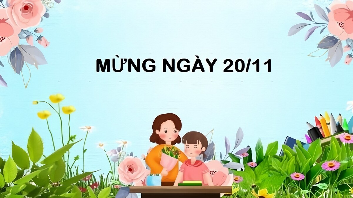 Độc đáo với ý tưởng background 20/11 với hoa cỏ