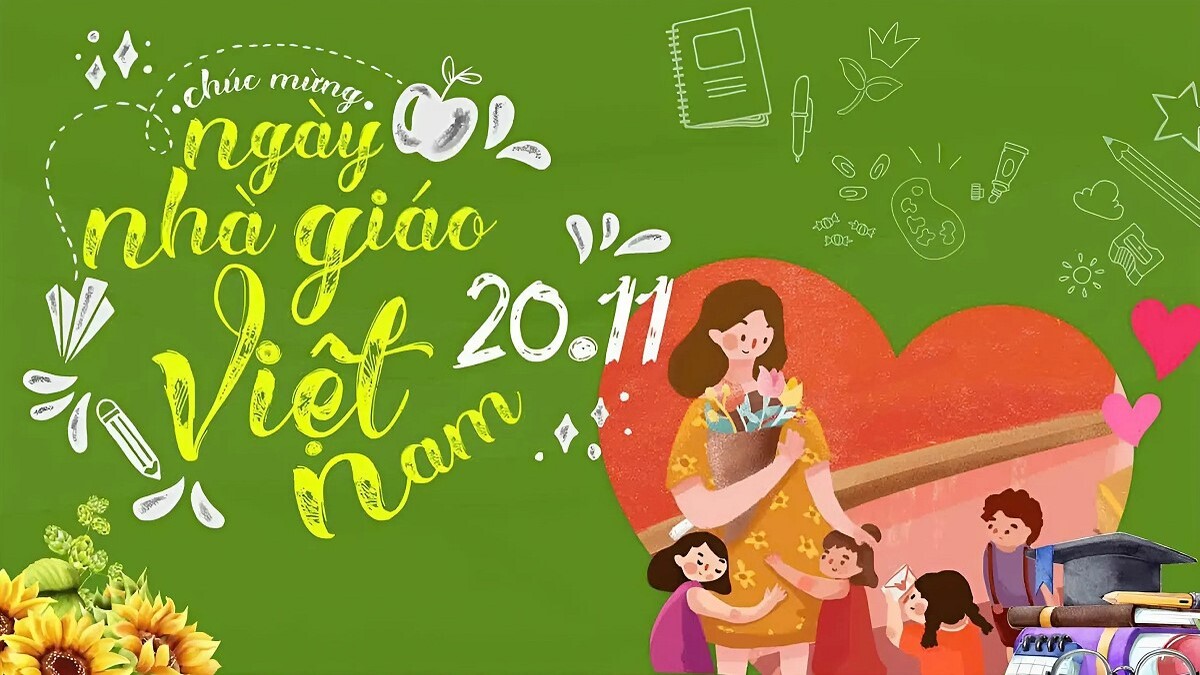 Hình ảnh background 20/11 thu hút cho mầm non