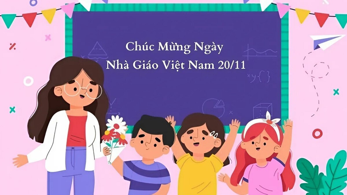 Truyền tải lòng tri ân đến thầy cô với background đẹp dành cho mầm non