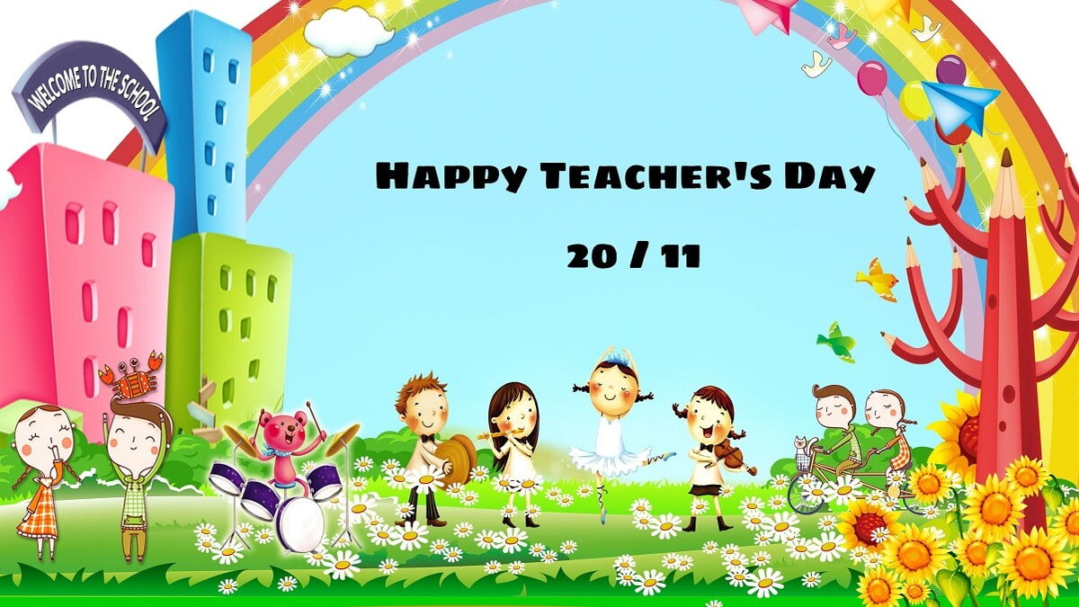 Tải background 20/11 xinh xắn, giản dị và ấm áp cho mầm non