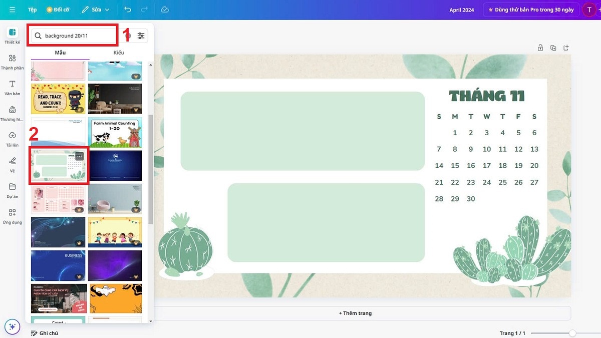 Hướng dẫn tạo background 20/11