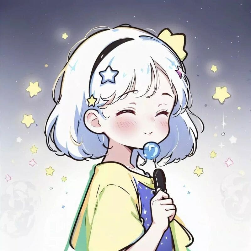 Ảnh đại diện Avatar anime dễ thương ăn kẹo