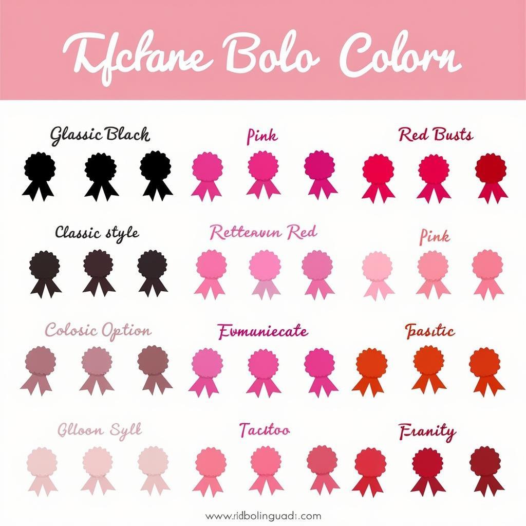 Bảng màu sắc hình xăm cái nơ