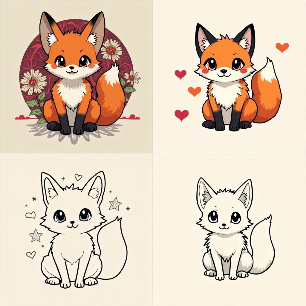 Tổng hợp các biến thể hình xăm cáo 9 đuôi phổ biến phong cách Irezumi, Anime/Manga và Minimalist