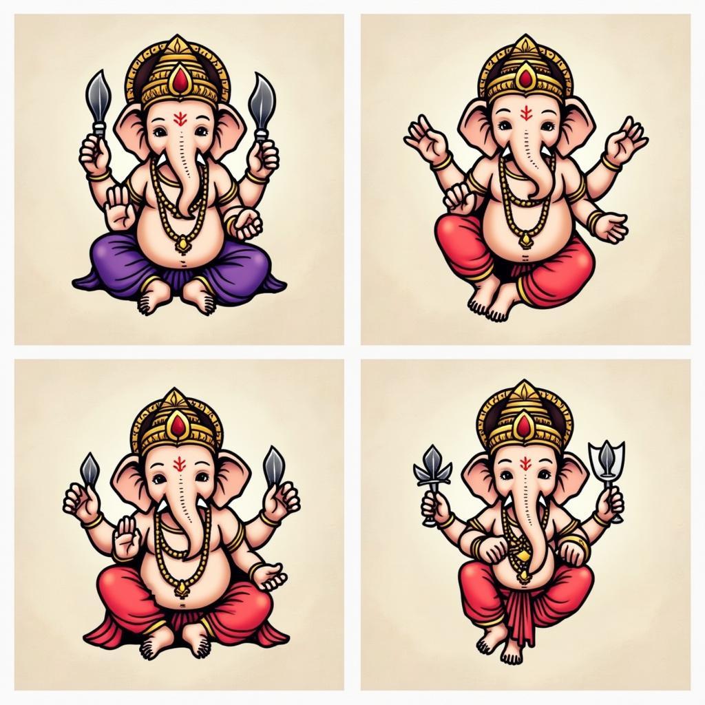 Các biến thể hình xăm Ganesha
