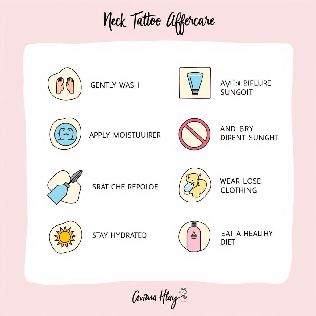 Các bước chăm sóc hình xăm ở cổ sau khi xăm để nhanh lành