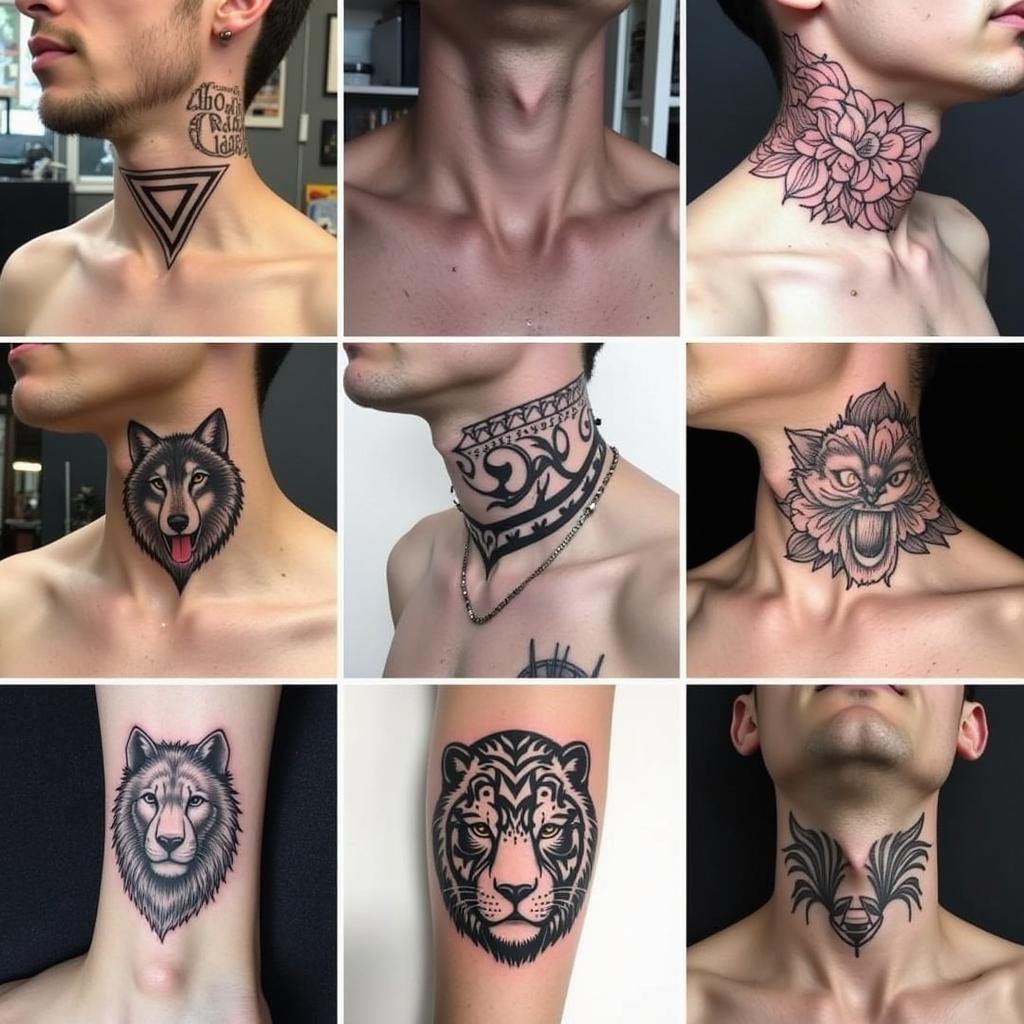 Mẫu hình xăm ở cổ nam với nhiều phong cách khác nhau