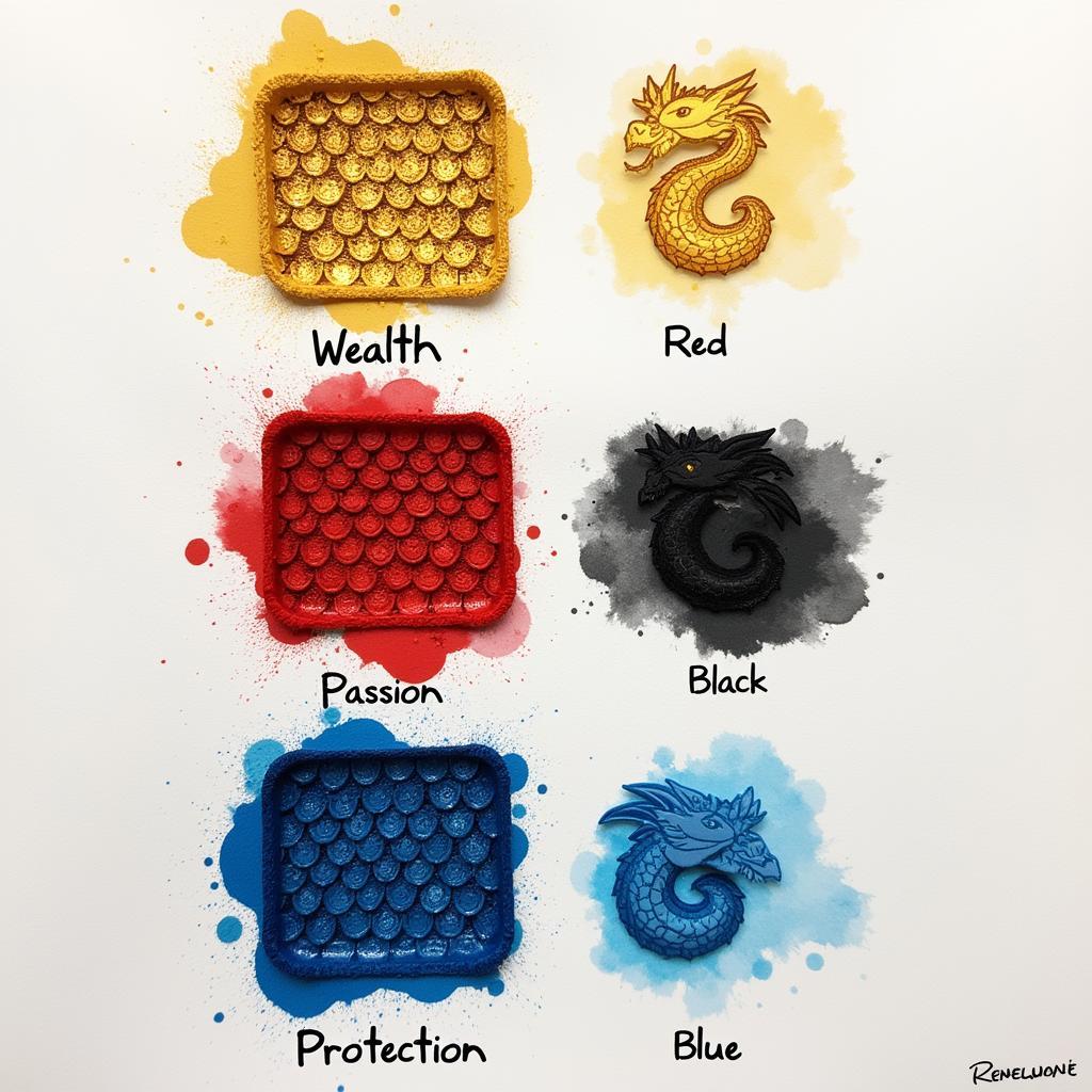 Các màu sắc hình xăm cá rồng và ý nghĩa phong thủy của từng màu sắc