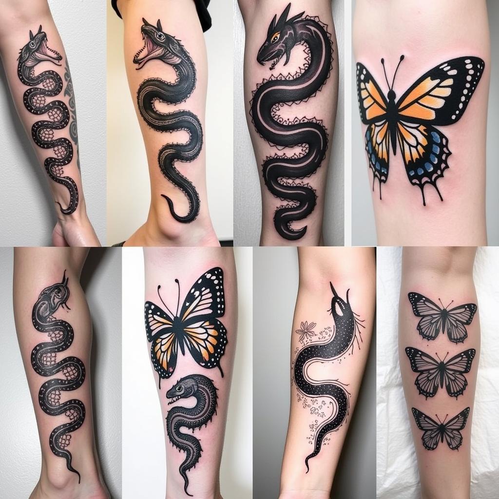 Tổng hợp các phong cách hình xăm rắn và bướm phổ biến, từ truyền thống đến hiện đại