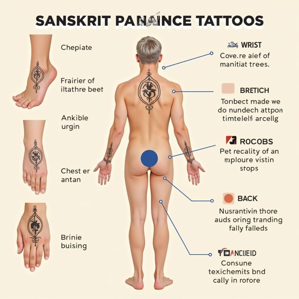 Các vị trí xăm hình chữ Nhẫn tiếng Phạn phổ biến trên cơ thể