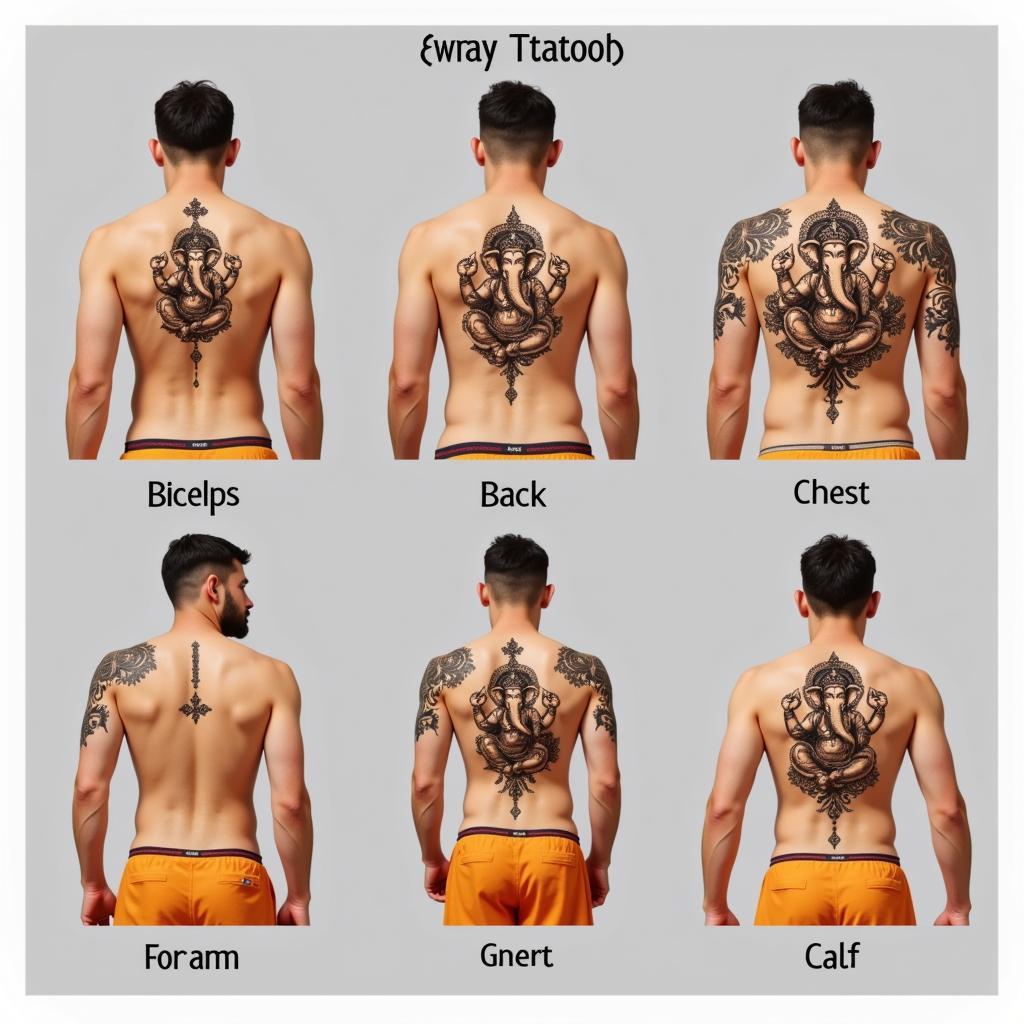 Các vị trí xăm hình Ganesha phổ biến trên cơ thể