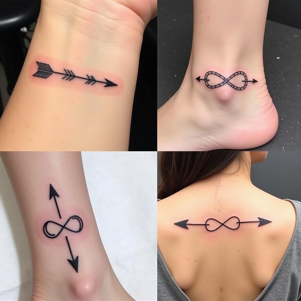 Tổng hợp các vị trí xăm hình mũi tên vô cực phổ biến trên cơ thể và các thiết kế đa dạng