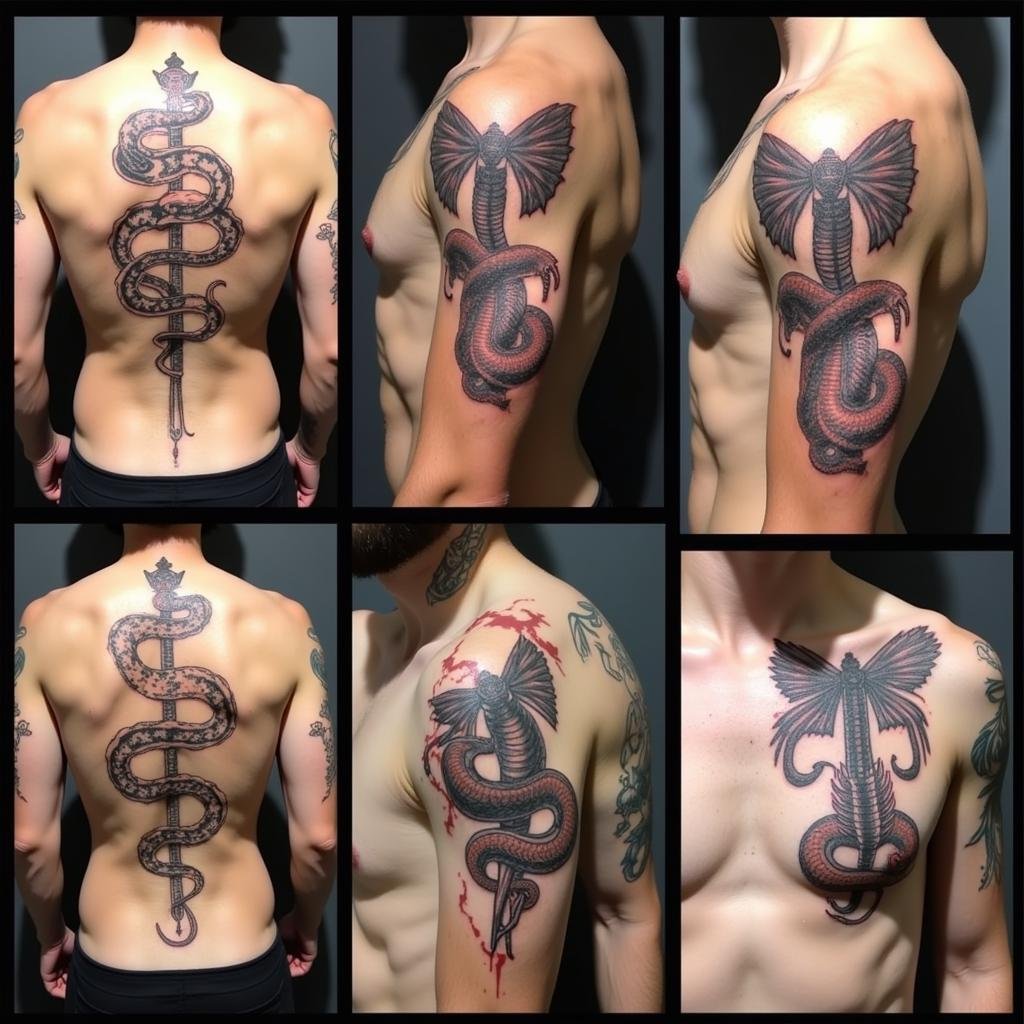 Hình xăm rắn hóa rồng mang ý nghĩa gì và nên xăm ở đâu? 2 cac vi tri xam hinh ran hoa rong pho bien 67bbb9 1