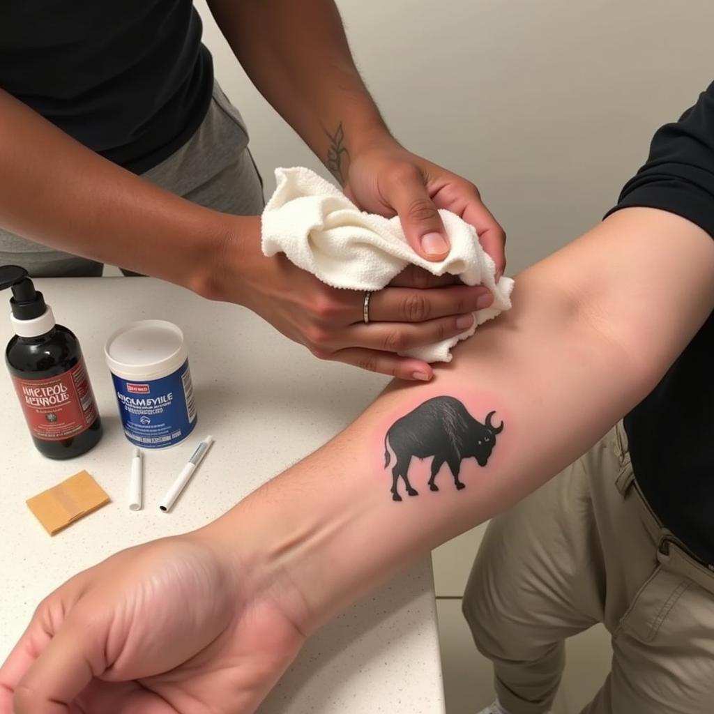 cham-soc-hinh-xam-con-trau-sau-khi-xam-tai-nha-67bc06 Hướng dẫn chăm sóc hình xăm con trâu sau khi xăm tại nhà đúng cách
