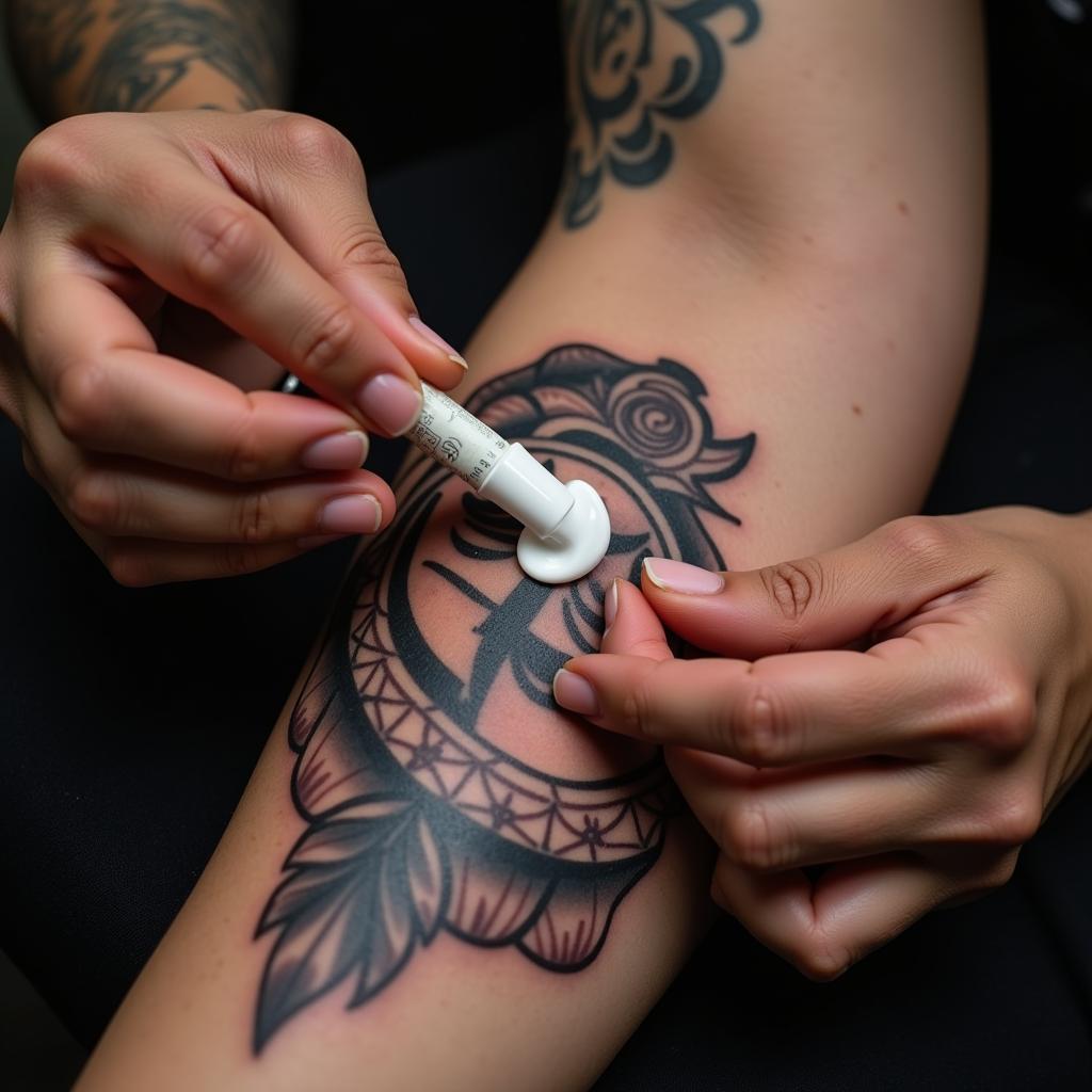 Cham soc hinh xam Oni sau khi xam, dam bao lanh nhanh, giu mau sac tuoi tan