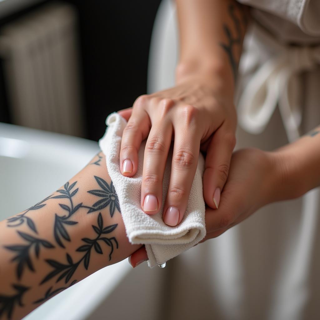 Chăm sóc hình xăm thiên thần và ác quỷ mini sau khi xăm để giữ màu và mau lành